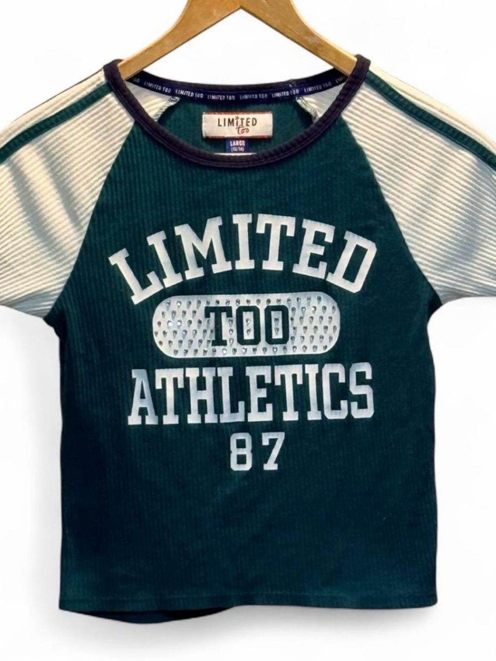 Limited Too Y2K Bling BB Tee P-P 13” L 17”girls Large 12-14 Juniors XS Baby Tee